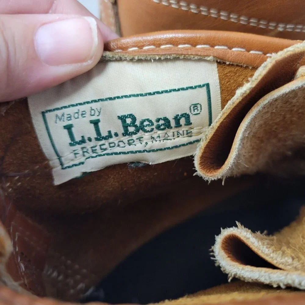 Vintage LL Bean‎ Boots Womens 7 Brown Maine Hunting Shoe Unlined Leather Duck